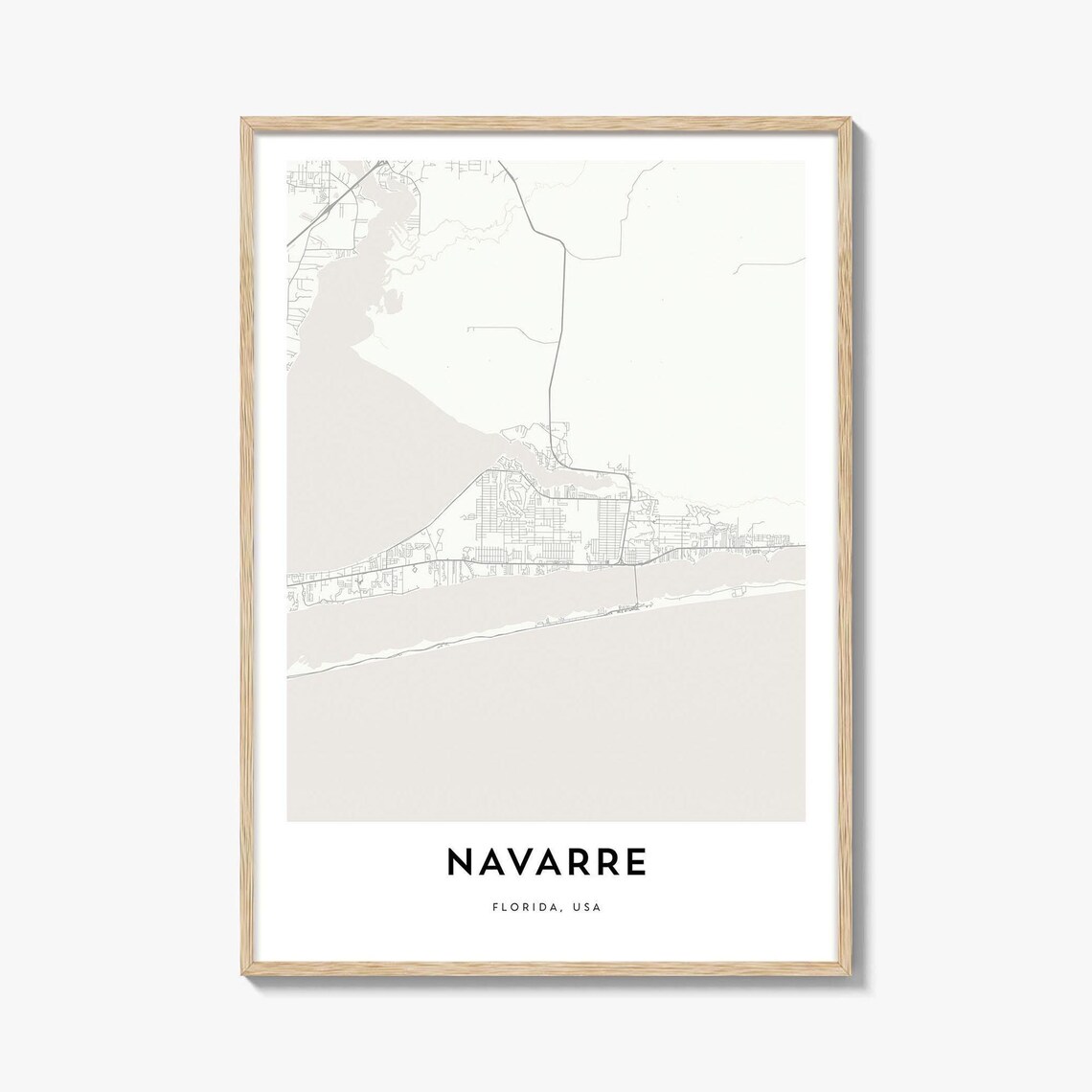 Navarre Florida Minimalist Line Street Map City Travel Poster