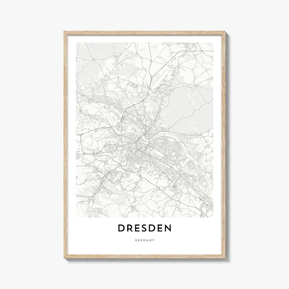 Dresden Germany Minimalist City Street Map Travel Poster Artwork