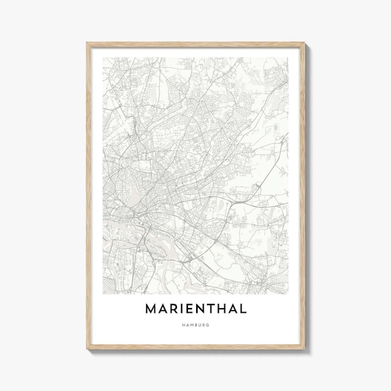 Marienthal Hamburg Germany Minimalist District Map Travel Poster