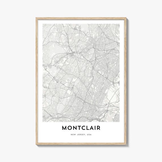 Map Of Montclair Print Gift Poster City Artwork For Home Office New Jersey