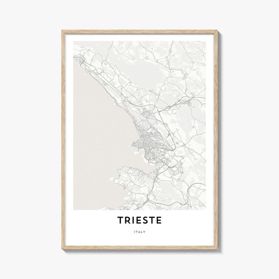 Trieste Italy Minimalist City Street Map Seaside Travel Poster