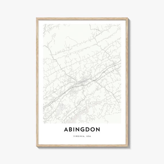 Abingdon Virginia Minimalist City Map Street Art Print USA Decor