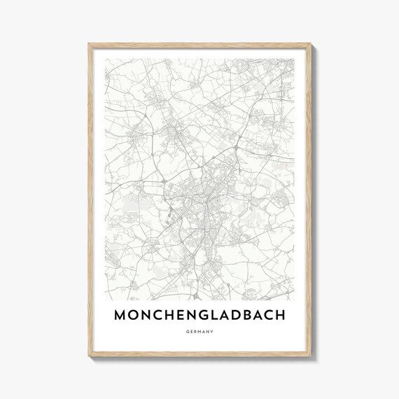 Monchengladbach Germany Minimalist Street Map Poster Home Decor