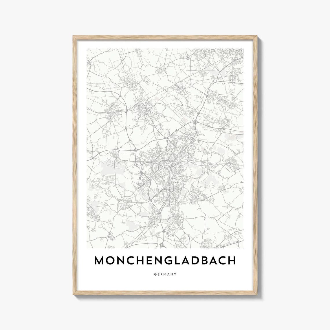 Monchengladbach Germany Minimalist Street Map Poster Home Decor