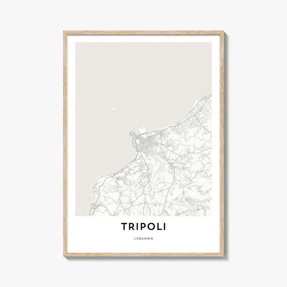 Tripoli Lebanon Coastal City Street Map Minimalist Travel Poster