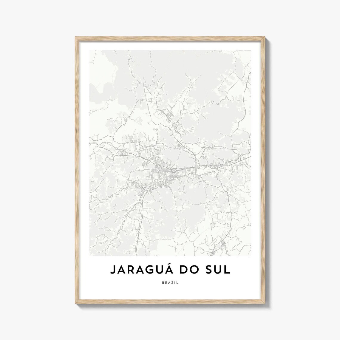 Jaragua do Sul Brazil Minimalist City Map Hometown Travel Poster