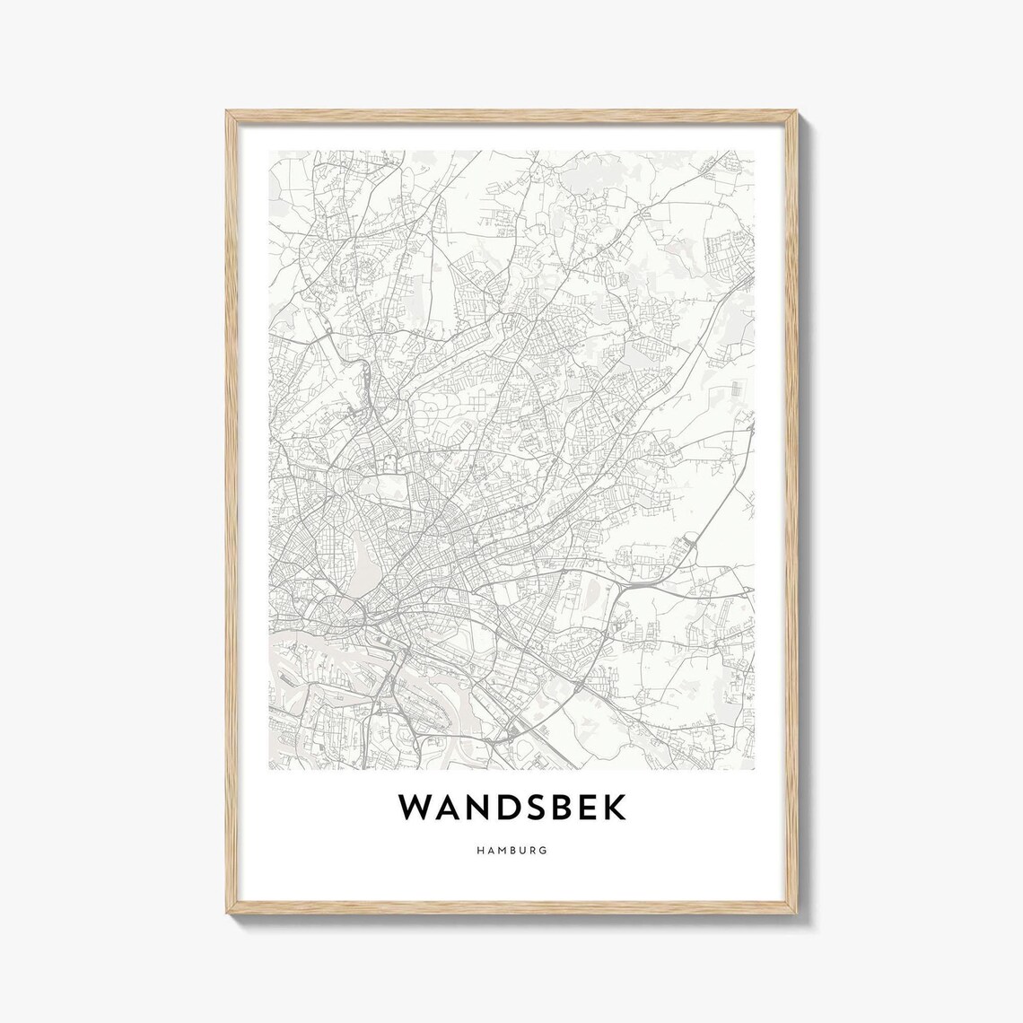 Wandsbek Hamburg Germany Minimalist City Street Map Line Art Print