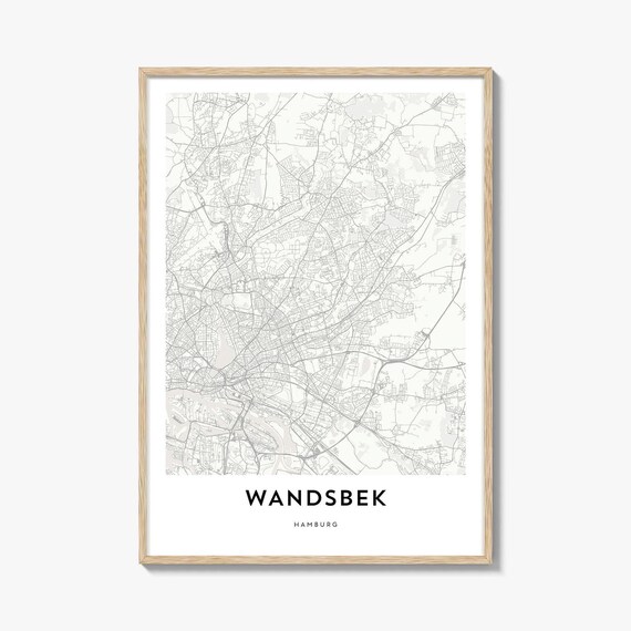 Wandsbek Hamburg Germany Minimalist City Street Map Line Art Print