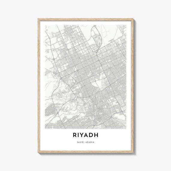 Riyadh Saudi Arabia Minimalist City Street Map Line Art Poster