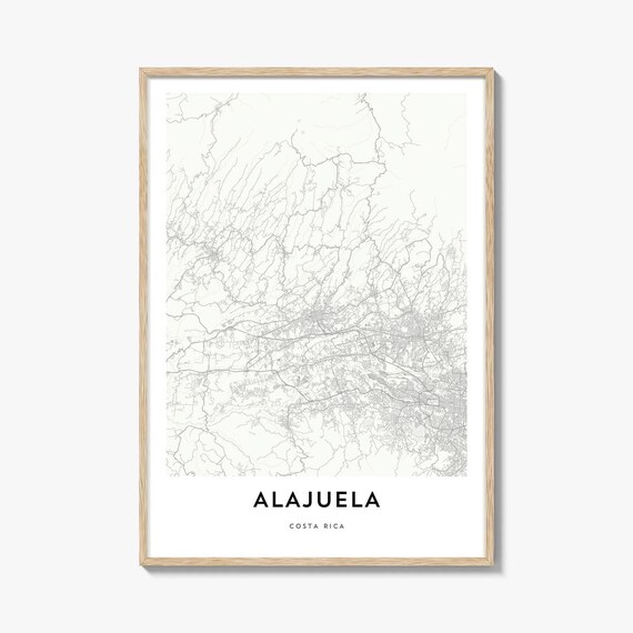 Alajuela Costa Rica Minimalist Modern City Map Home Decor Poster