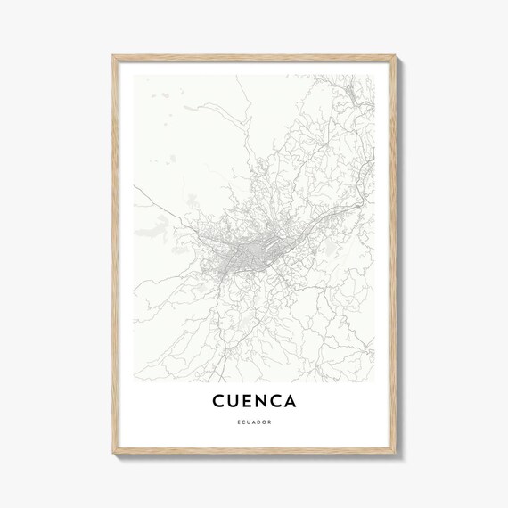 Colonial Cuenca Ecuador Minimalist City Map Line Art Travel Poster