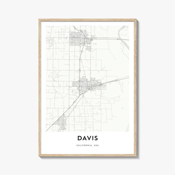 Davis California USA Minimalist City Map Poster Modern Street Art