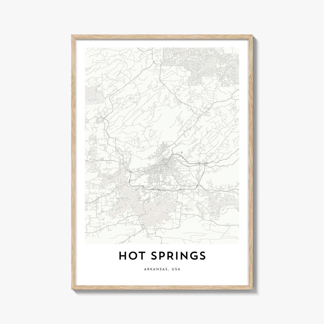 Hot Springs Arkansas Usa Minimal City Street Map Spa City Art Print