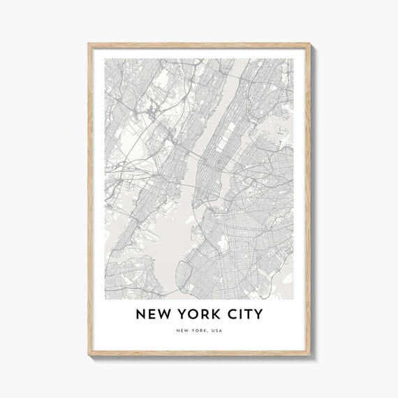 New York City Minimalist Street Map Urban Artwork Decor Poster