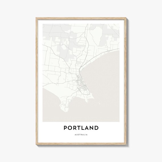 Portland Australia Minimalist City Street Map Decor Wall Art