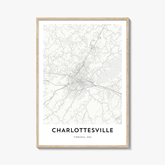 Minimalist Charlottesville Virginia USA City Street Map Poster
