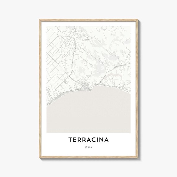 Terracina Italy Coastal Town Minimalist Street Map Art Poster
