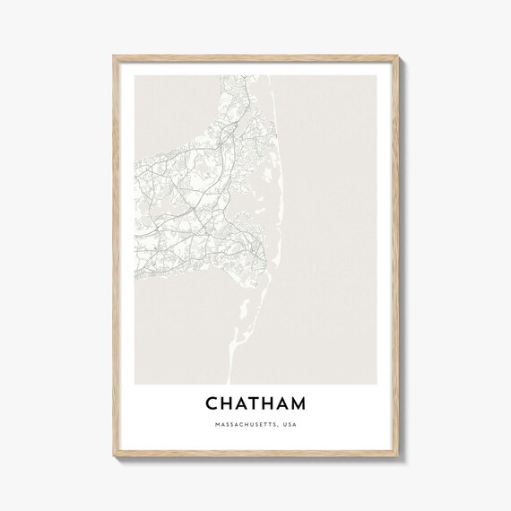 Chatham Massachusetts Minimal Coastal City Map Line Art Wall Poster