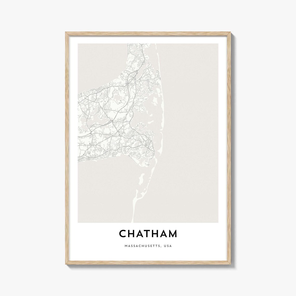 Chatham Massachusetts Minimal Coastal City Map Line Art Wall Poster