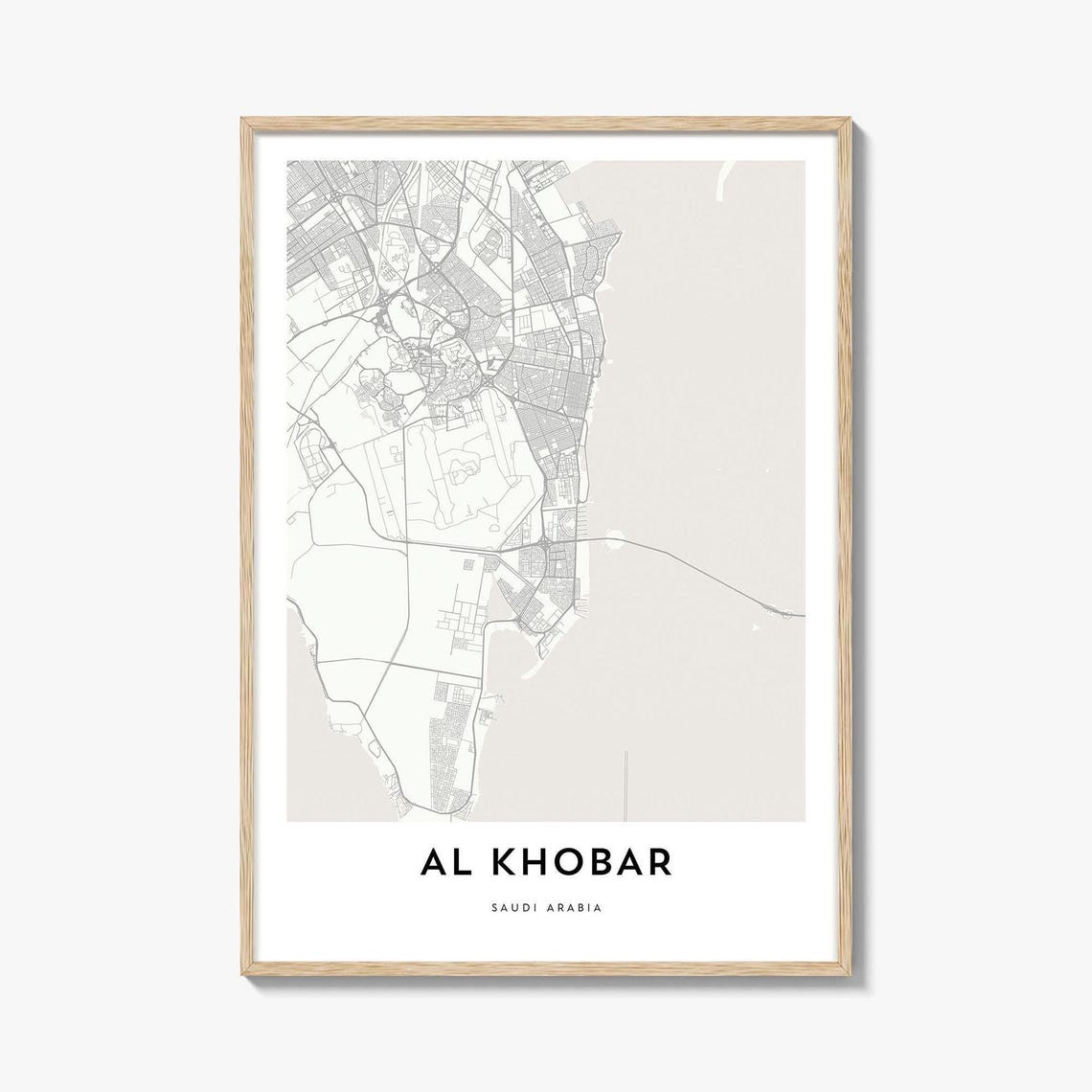 Al Khobar Saudi Arabia Minimalist Coastal City Map Line Poster