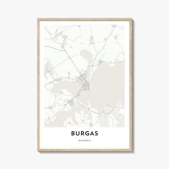 Burgas Bulgaria Minimalist City Street Map Line Art Decor Poster