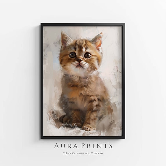 Adorable Kitten Trying Exploration Portarit Wall Art Cute Nature Scene For Nursery Decor 0619