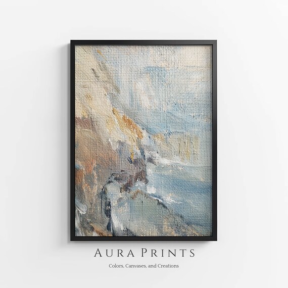 Rugged Seaside Vista Impressionist Blue Waves Coastal Wall Art