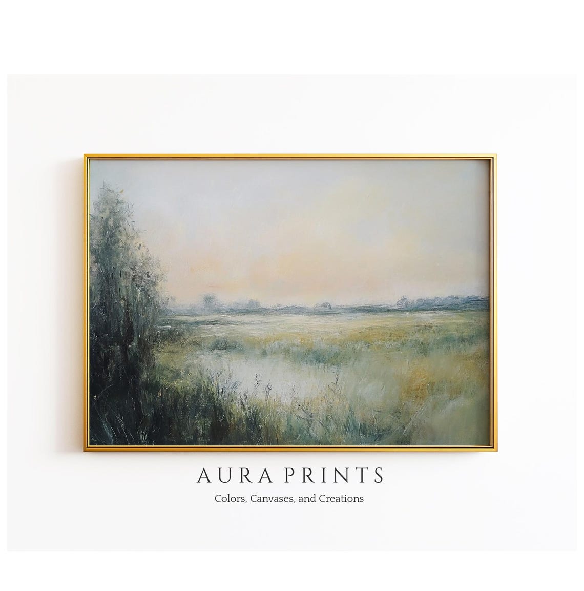 Claude Monet Vintage Rural Muted Painting Rustic Farmhouse Wall Art 1260