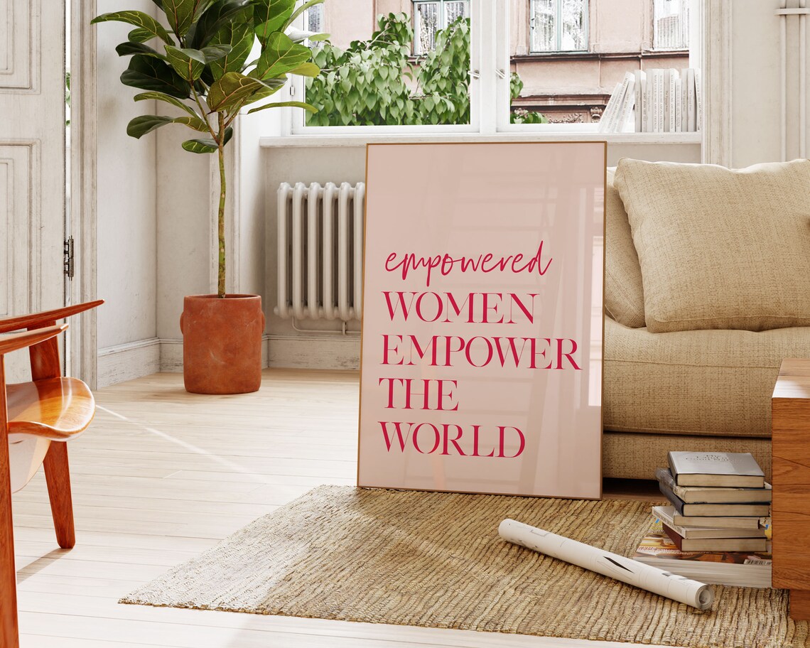 Empowered Women Feminist Quote Art Print, Girls Room - Image 3