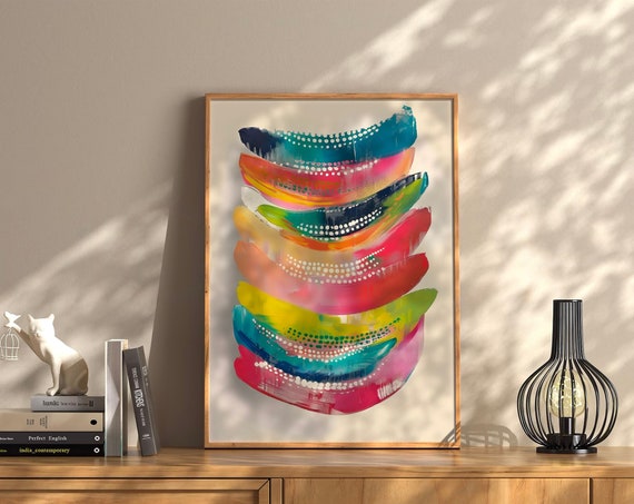 Smile For All Wall Art Therapy Print Vintage Bar Cart Retro Wall Art Aesthetic Kitchen Decor Poster College Apartment Decor Funky