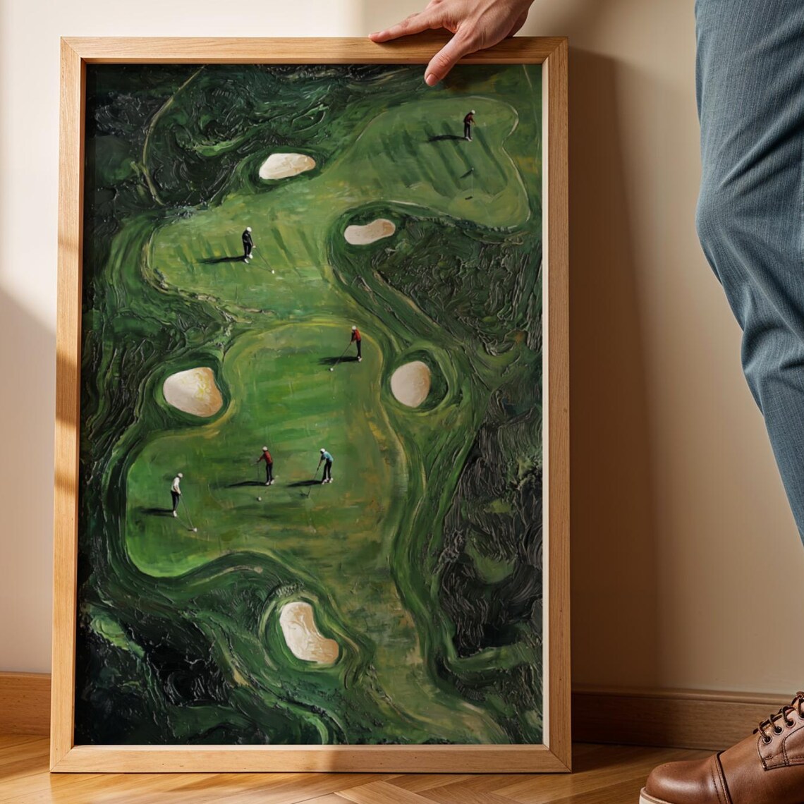 Abstract Golf Course Art Print Modern Sports Scene