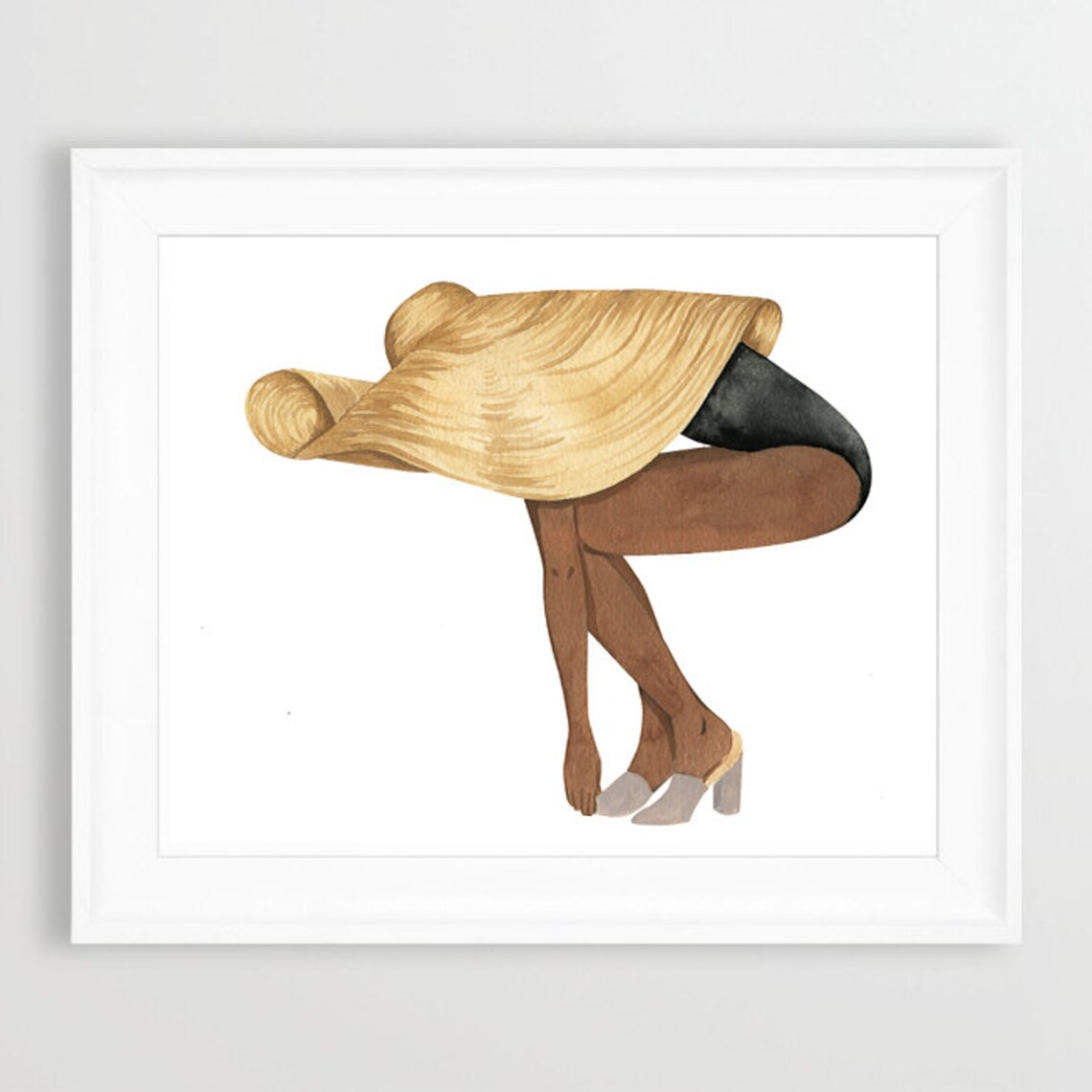 Custom Skin Tone Fashion Art Print, Floppy Hat Lady - Image 3