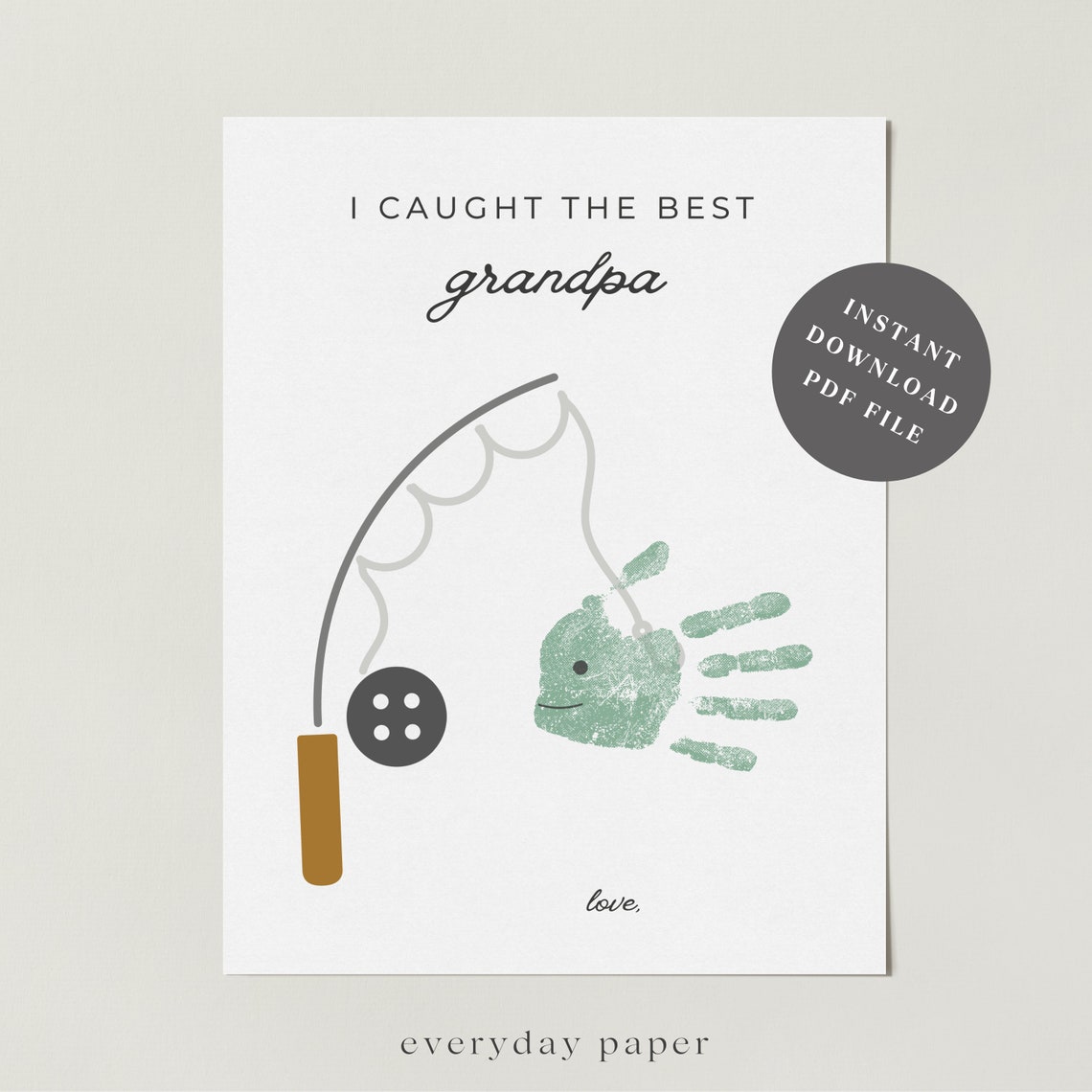 Grandpa Fish Handprint Art, Birthday Fishing Gift - Image 6