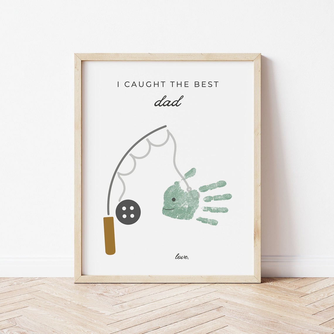 Dad Fish Handprint Art, Fishing Birthday Card
