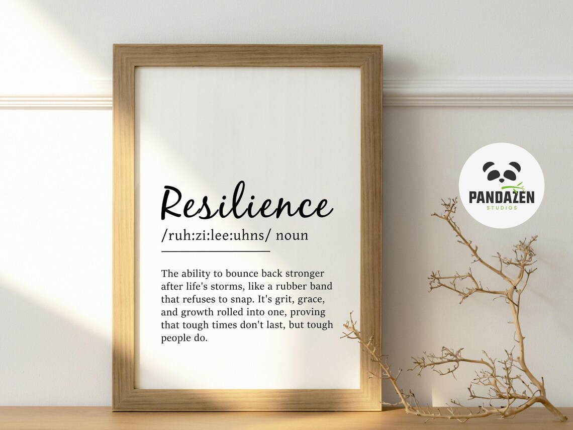 Resilience Definition Motivational Typography Poster Inspiring Gym and Office Decor - Image 6