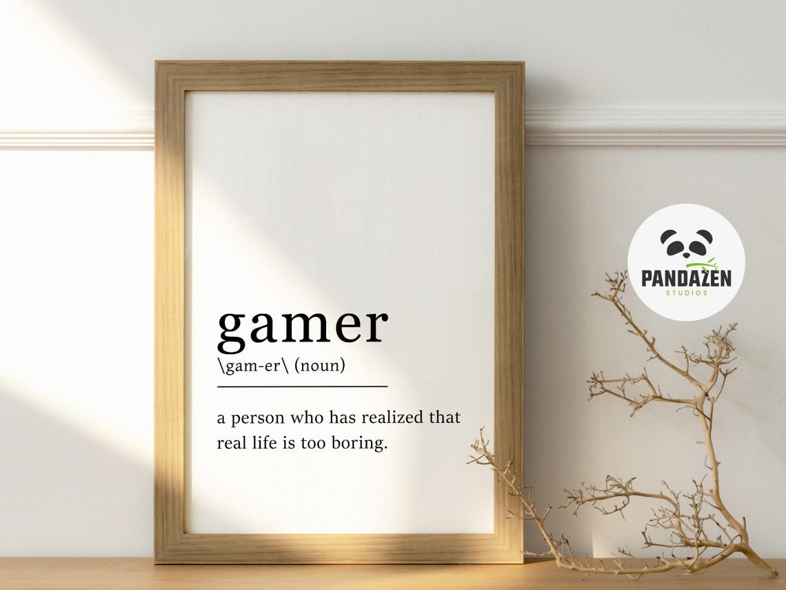 Gamer Definition Print Gaming Wall Art Gamer Sign Gamer Poster Gamer Gifts Teen Room Wall Art Boys Room Decor Poster - Image 2