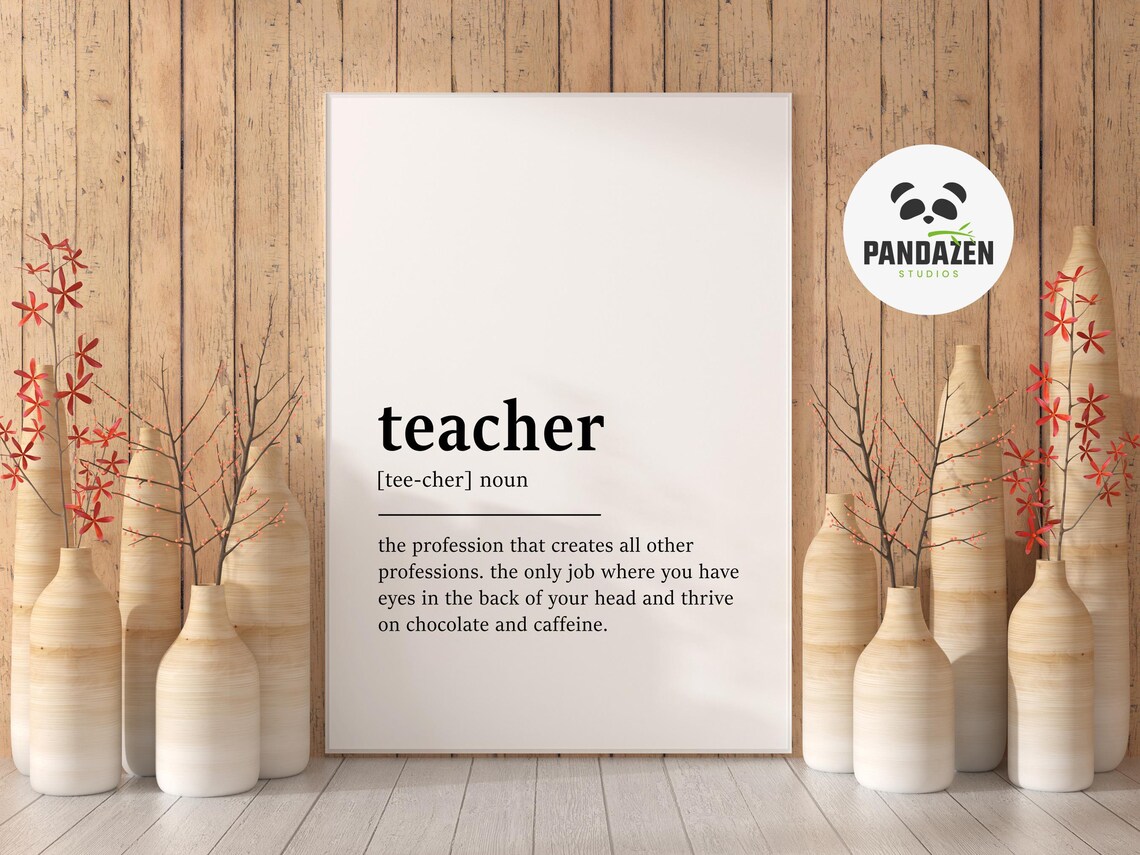 Teacher Dictionary Definition Inspirational Classroom Quote Poster - Image 5
