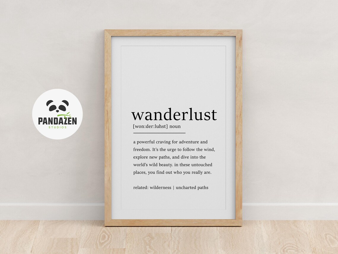 Wanderlust Definition Craving Adventure Freedom Travel Art Poster - Image 3