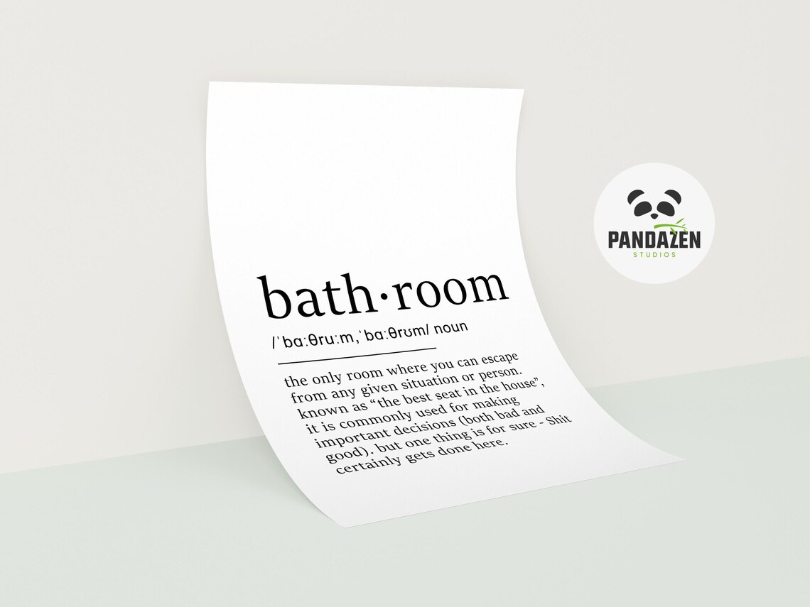 Bathroom Definition Typography Art Print, Funny Decor - Image 8