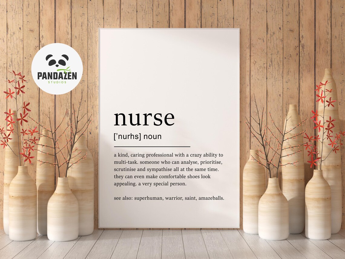 Nurse Definition Kind Caring Professional Appreciation Poster - Image 4