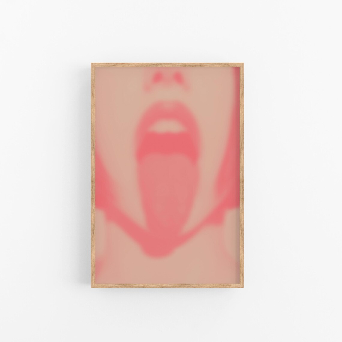 Pink Blurred Mouth Tongue Pop Art Photography Eclectic Wall Art