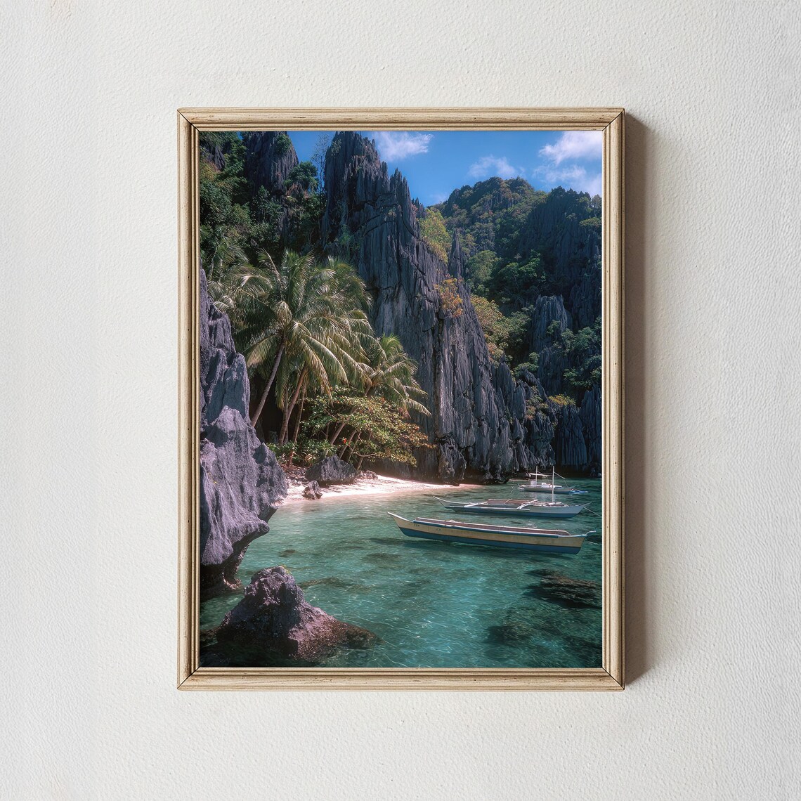 El Nido Palawan Tropical Lagoon Paradise Boats Photography Poster