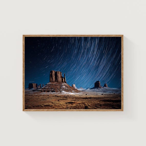 Monument Valley Star Trails Print Night Sky Red Rock Landscape