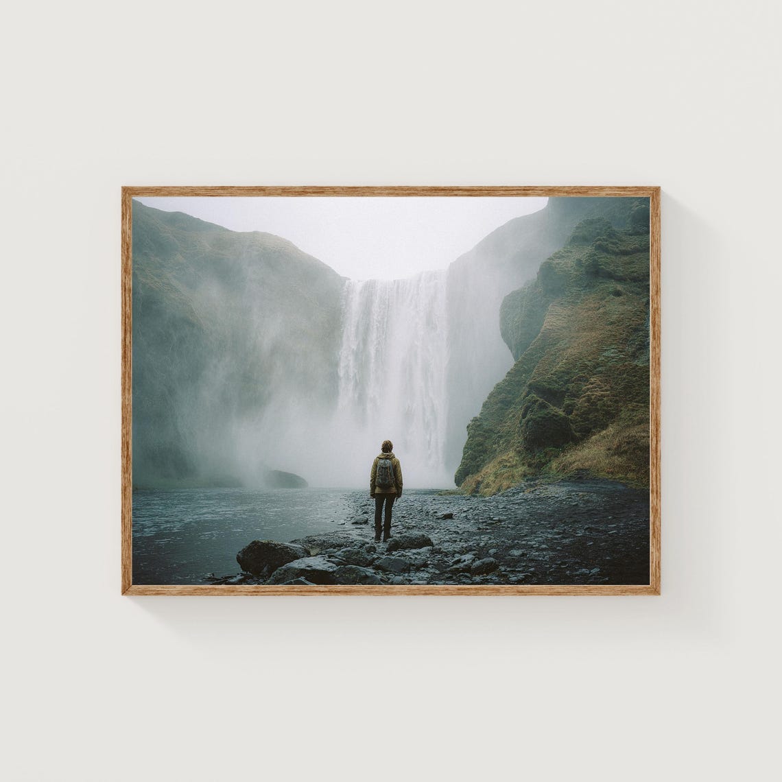 Skgafoss Waterfall Print Iceland Landscape Photography Wanderlust Travel Wall Art