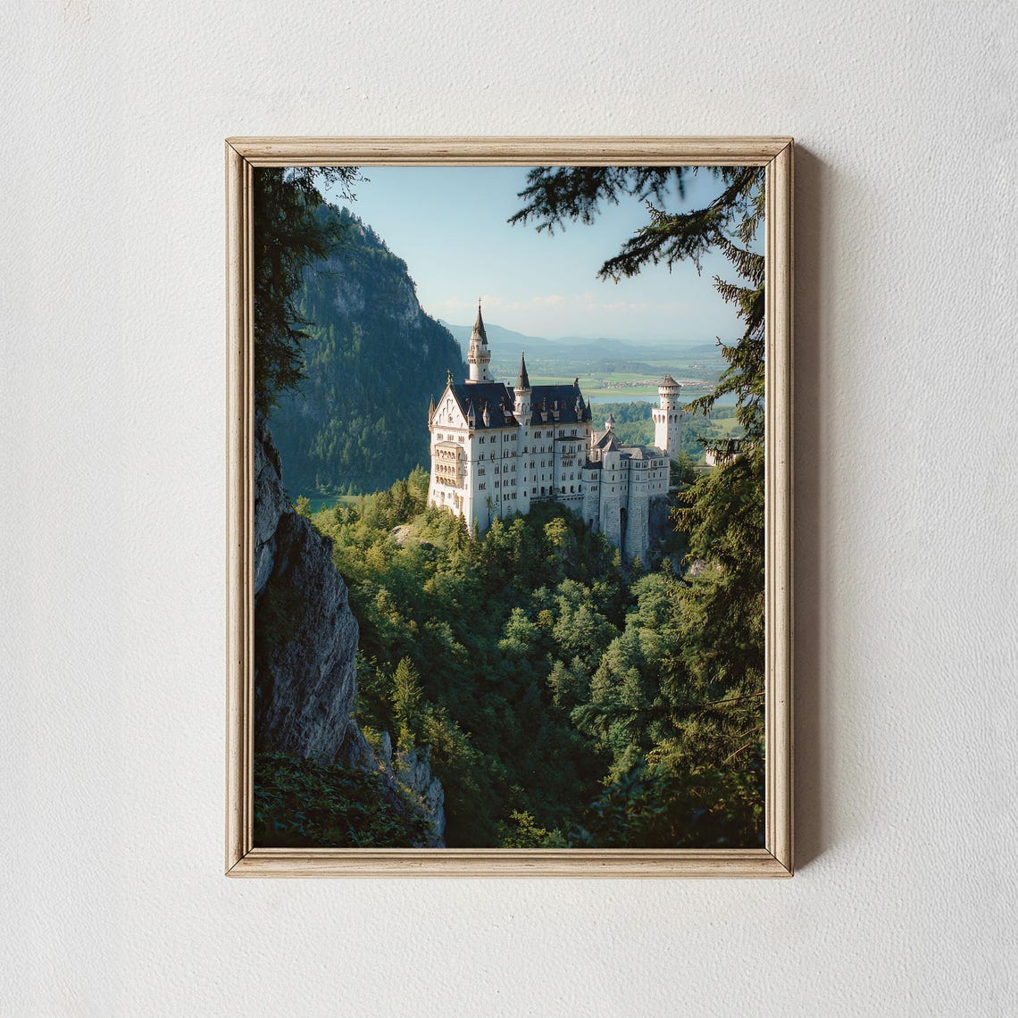 Neuschwanstein Castle Bavaria Hilltop Fairytale Landscape Art Poster