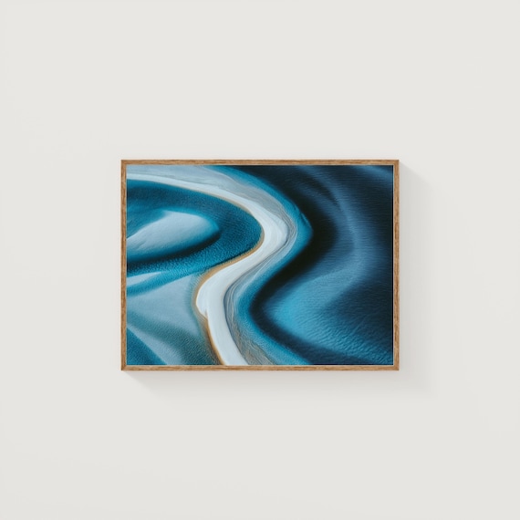 Whitsunday Islands Aerial Turquoise Ocean White Sandbar Abstract Print