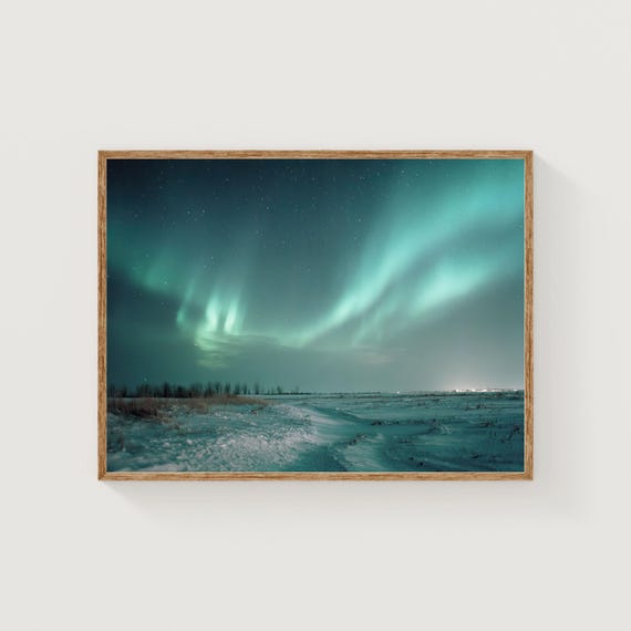 Aurora Borealis Art Print Northern Lights Landscape Photography