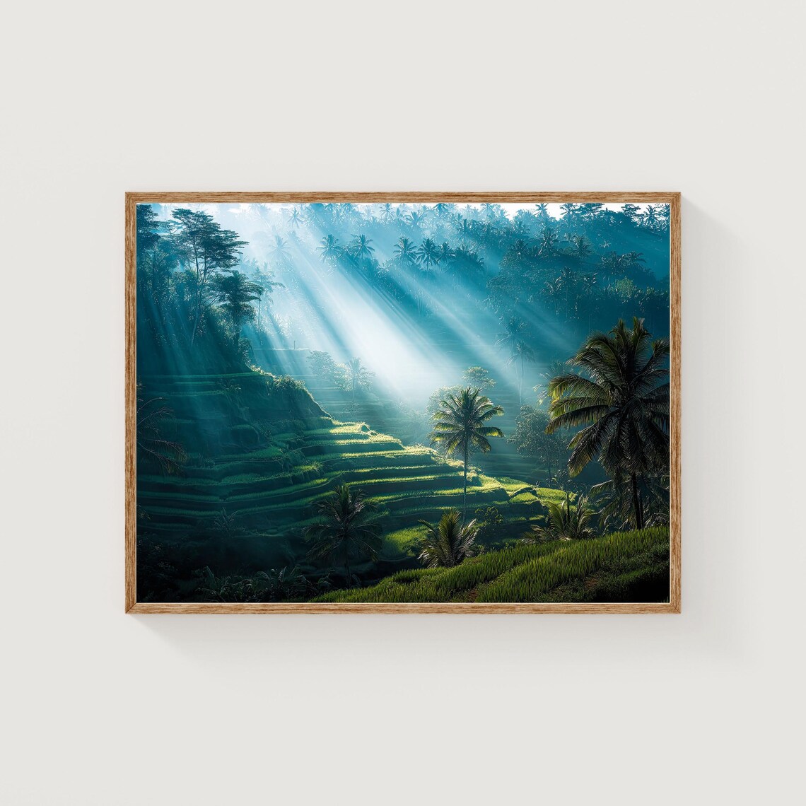Bali Rice Terrace Morning Light Jungle Landscape Photo Print