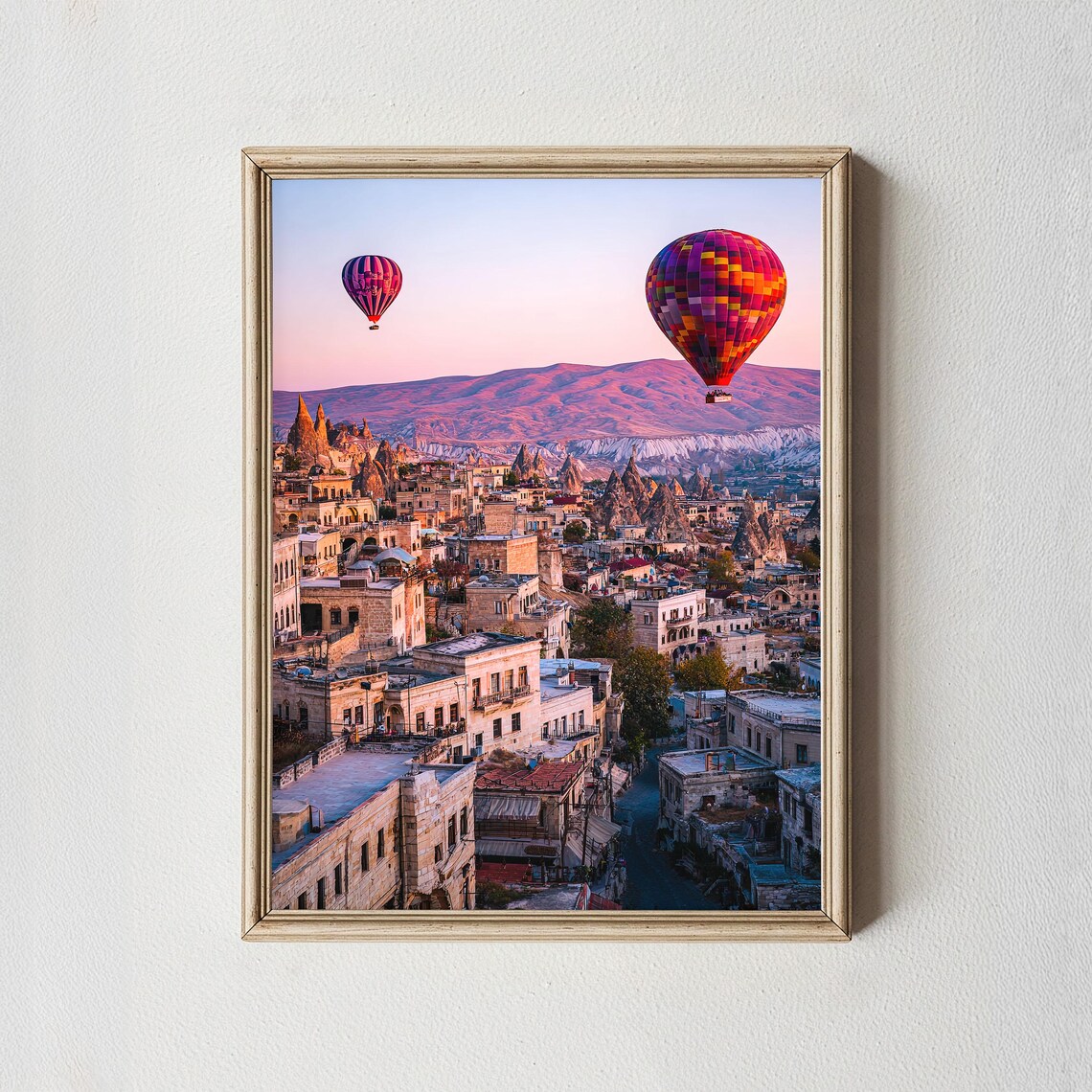 Cappadocia Turkey Hot Air Balloons Sunrise Fairytale Town Photo Print