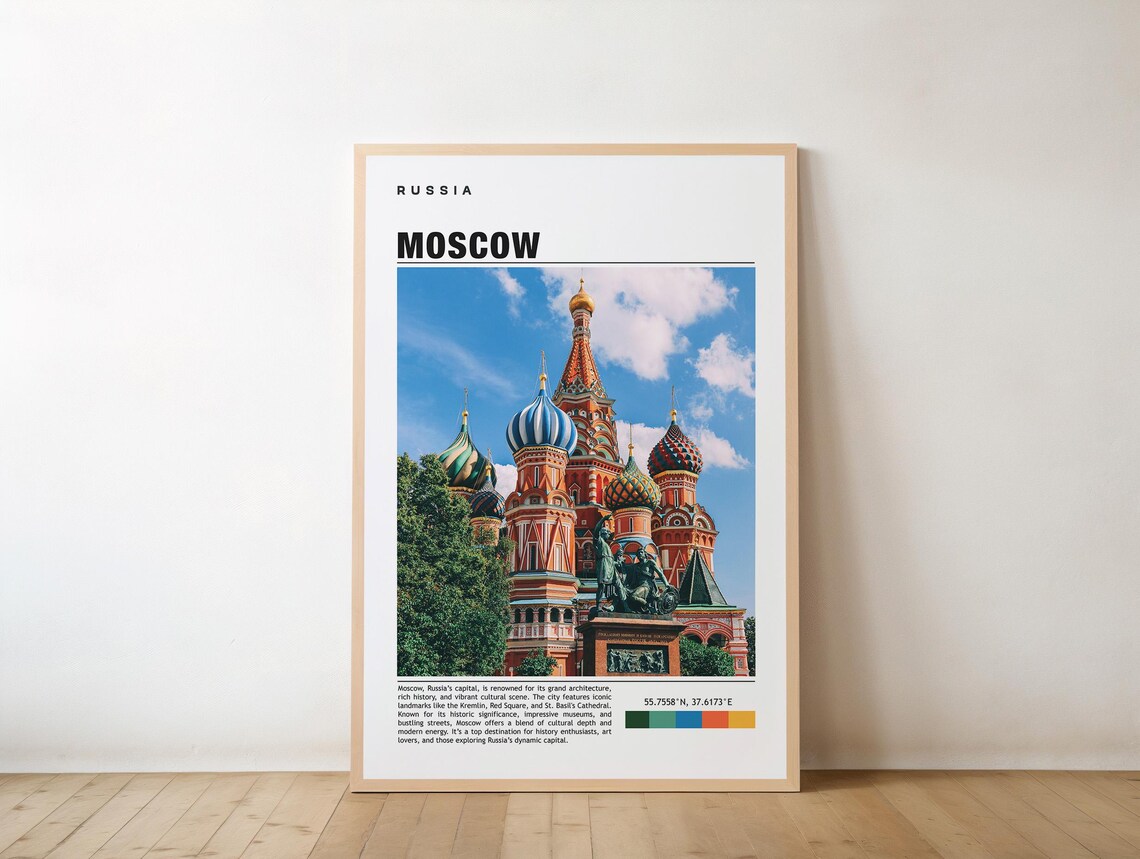 Moscow Russia St Basil's Cathedral Travel Photography Poster
